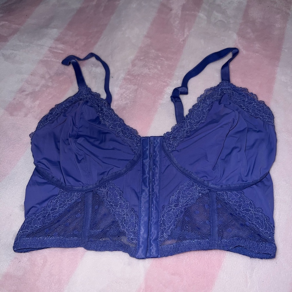 Cute blueish purple corset top!